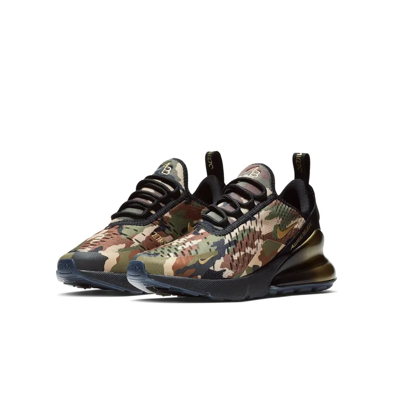 Nike Air Max 270 Doernbecher 2018 (GS) Black/Metallic Gold-Medium Olive-Fauna Brown-Desert (BV7249-001)