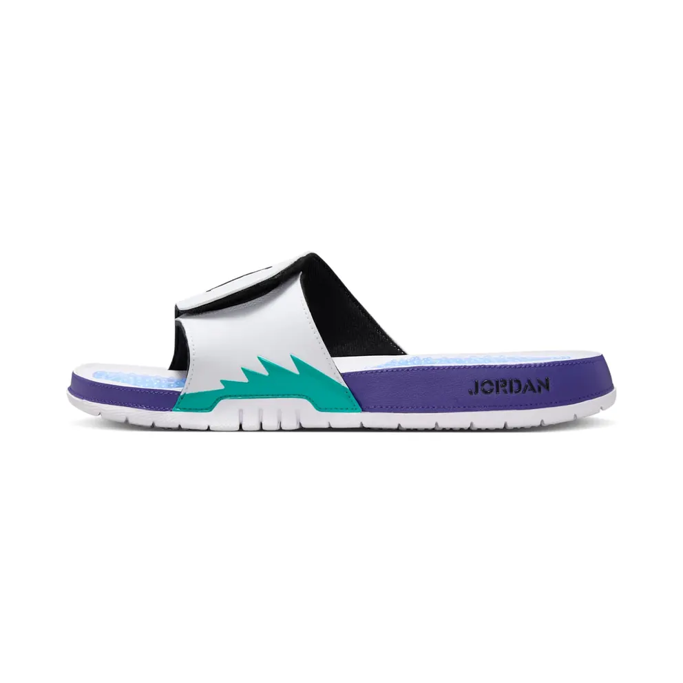 Jordan Hydro 5 Retro Slide “White New Emerald Grape Ice Black” (555501-103)