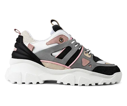 Mason Garments Genova 2 Nubuck/Leather/Suede/Stamp Cement/White/Pink/Creme/Black Grau (FW20-15E)