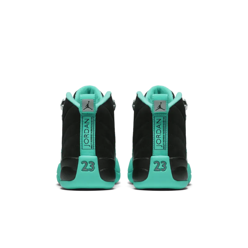 Jordan 12 Retro Hyper Jade (GS) Black/Metallic Silver-Hyper Jade (510815-017)