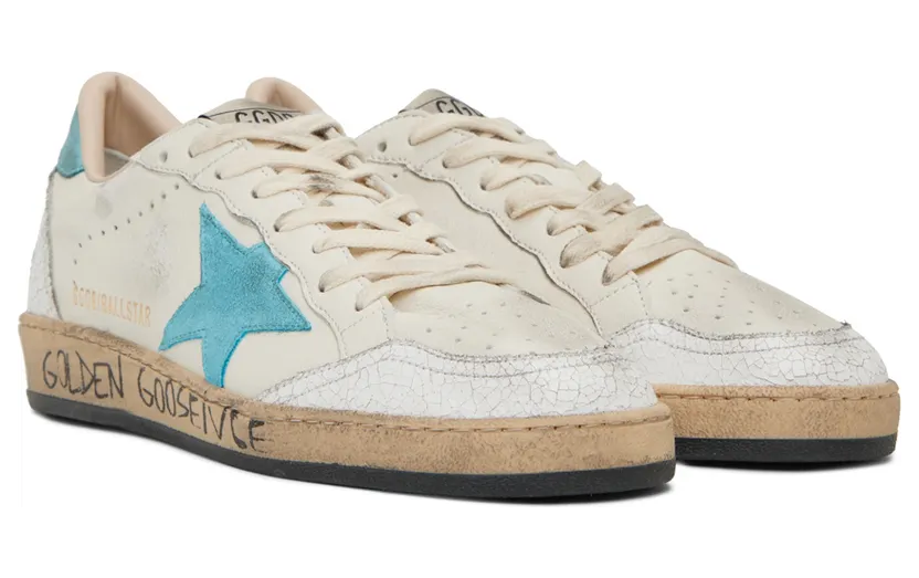 Golden Goose White & Blue Ball Star Low-Top Sneakers (GMF00117.F002508.10891) (4)