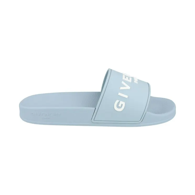 Givenchy Logo Signature Slides Sky Blue (BH301T-H1DB-450)