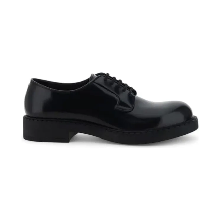 Prada Black Patent Leather Lace-up Shoes Black (2EE381055 F0002)