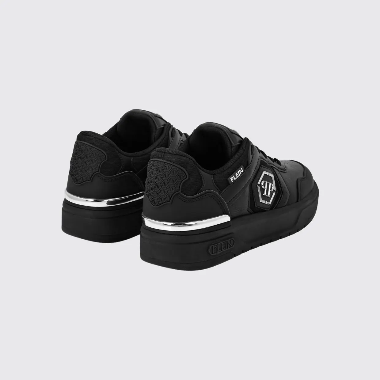 Philipp plein Leather and Mesh Sneakers Black 1 (SAESUSC0766PTE120N0202) (2)