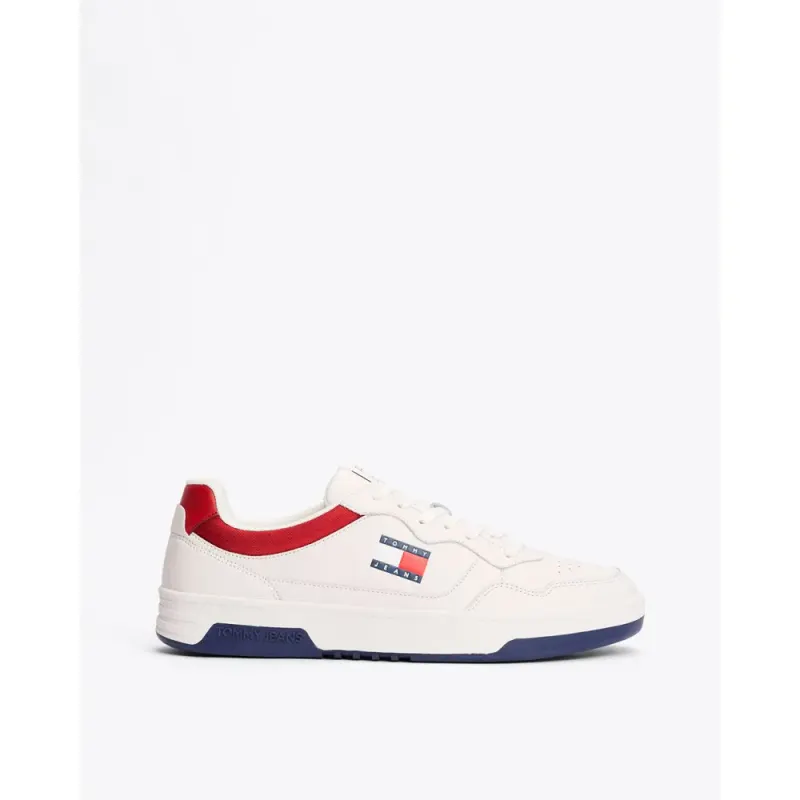 Tommy Hilfiger – Brooklyn Leren Streetwear Stijl – Men – Shoes – White (EM0EM01576-TCR)