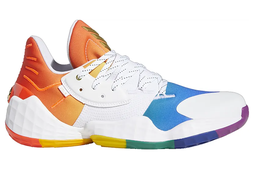 Adidas Harden Vol. 4 ‘Pride’ Footwear White/Gold Metallic/Solar Red (FX4797)