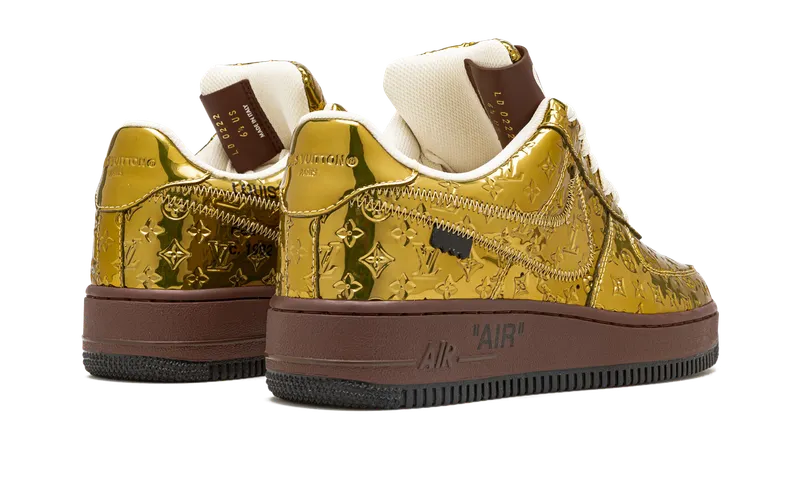 Nike Louis Vuitton Air Force 1 Low “Virgil Abloh – Metallic Gold” (1A9VG3)
