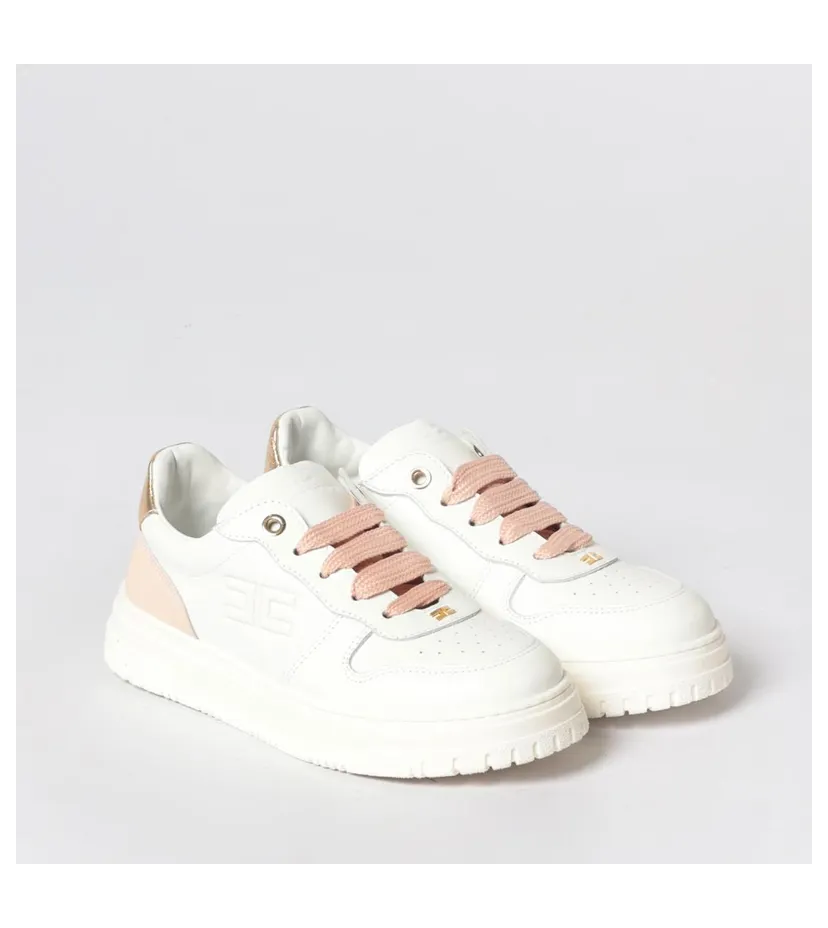 Elisabetta Franchi Leather Sneakers Ivory (F4A9E05230092B078)
