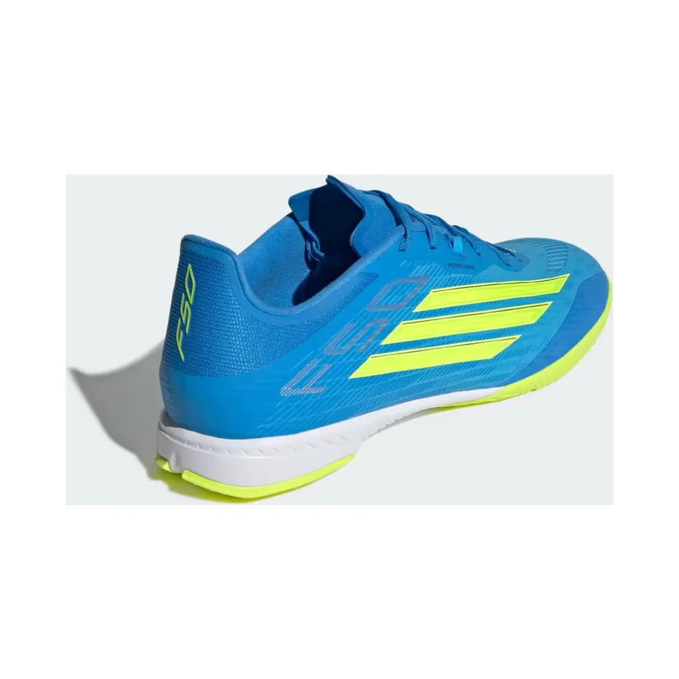 adidas F50 League Indoor Football “Lucid Ray Blue / Team Solar Yellow 2 / Lucid Aquamarine” (JR8973)