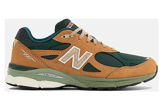 New Balance 990v3 “Made in USA – Tan / Green” (M990WG3)