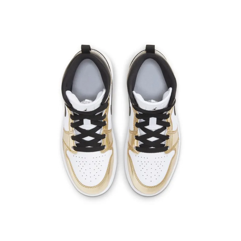 Jordan 1 Mid Metallic Gold Black White (PS) Metallic Gold/Black-White-Black (DC1422-700)