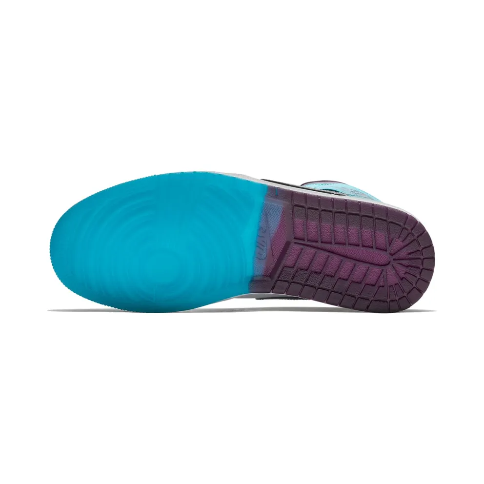 Jordan 1 Mid Hornets Blue Lagoon/Grand Purple-White (554724-415)