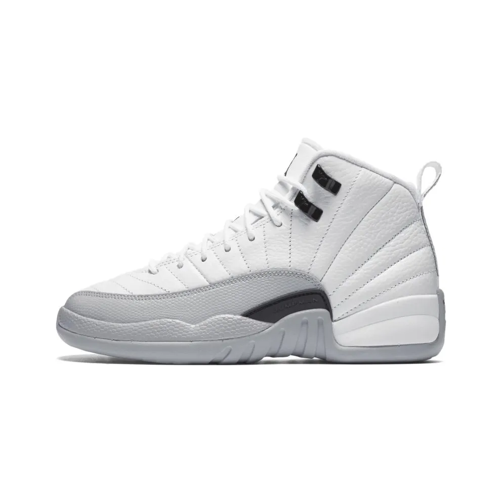 Jordan 12 Retro Barons (GS) White/Black-Wolf Grey (510815-108)
