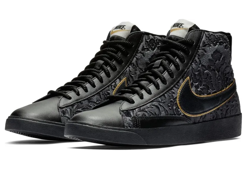 Nike Blazer Mid Velvet Black Metallic Gold (W)