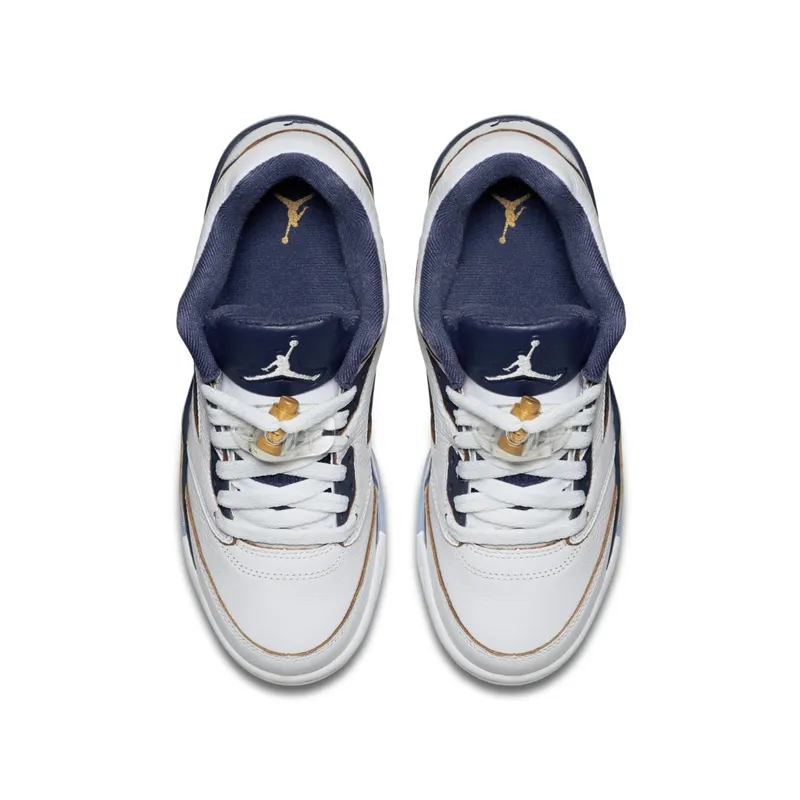 Jordan 5 Retro Low Dunk From Above (GS) White/Metallic Gold Star-Midnight Navy (314338-135)
