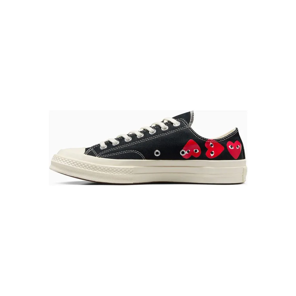 Converse x Comme des Garçons PLAY Chuck 70 Multi Heart Black/High Risk Red/Egret (A08149C)