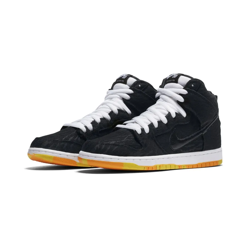 Nike SB Dunk High Skunk Black/Black-White-Laser Orange (305050-034)