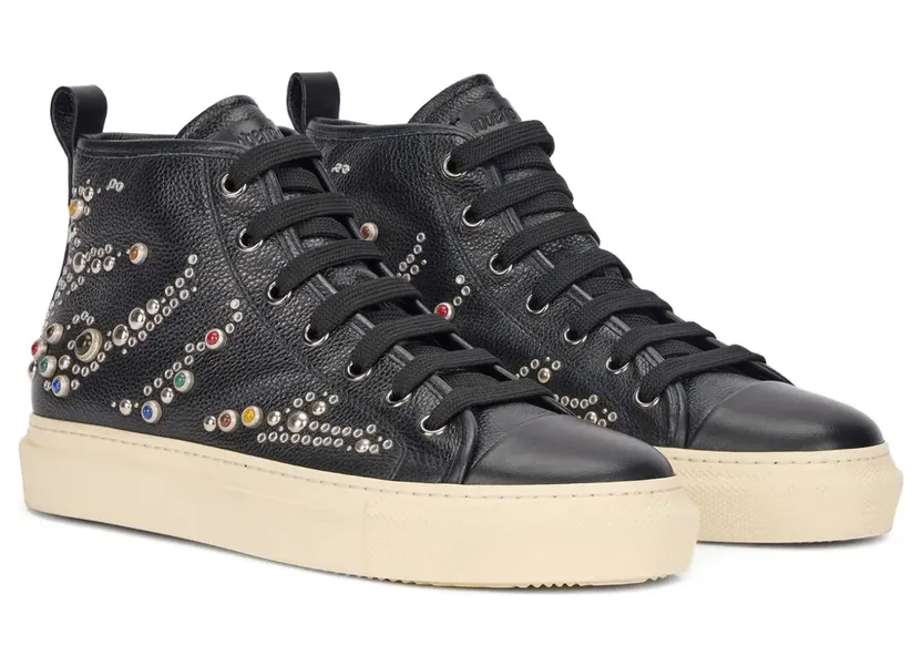 Roberto Cavalli High-Top-Sneakers mit Nieten “Black” (VRS020PZB05)