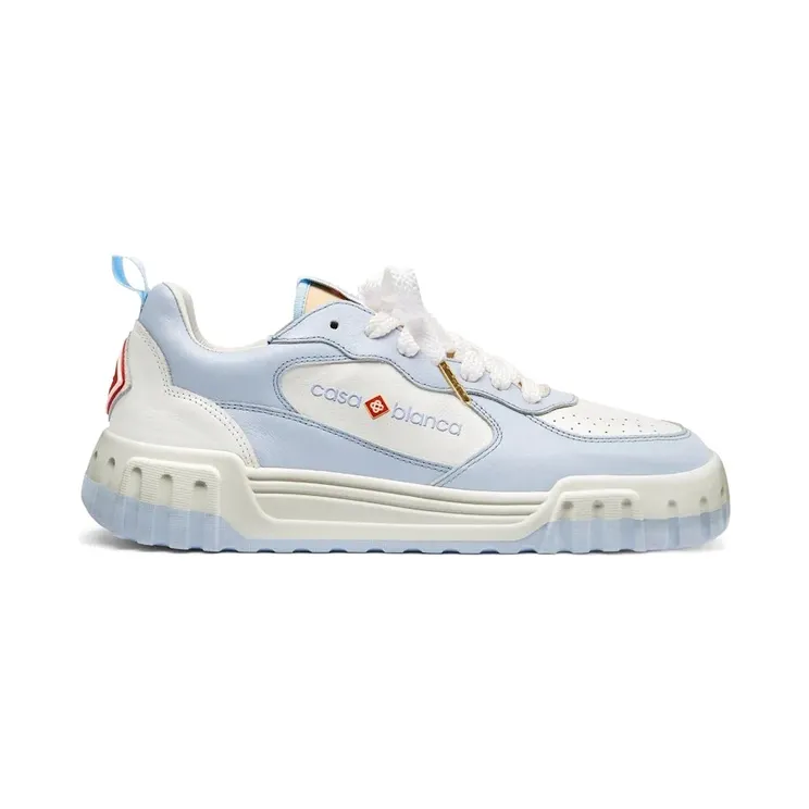 Casablanca Leather Court White Powder Blue (APF24-SNK-017-02W)