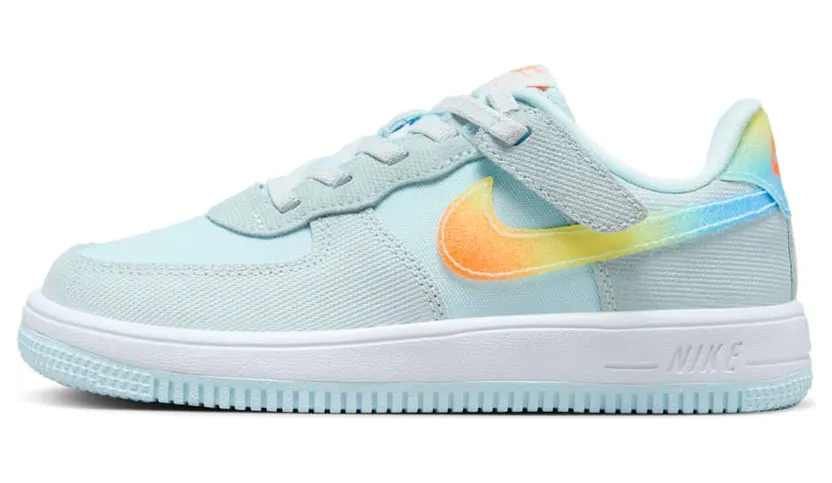 Nike Force 1 Low EasyOn PS “Glacier Blue Light Lemon Twist Aquarius Blue Total Orange” (HF4783-474)