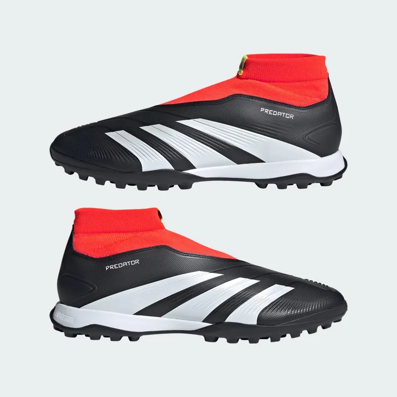 adidas Predator 24 League Laceless Turf Core Black Cloud White Solar Red (IG7715)