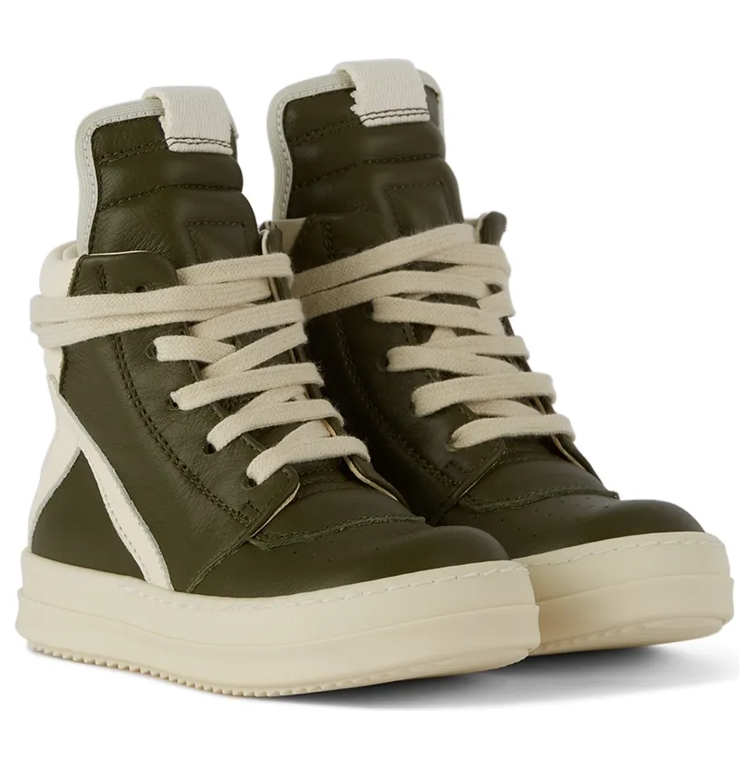 Rick Owens Baby Off-White Geobasket High Sneakers (BG02A1893 LMU 02A BG) (4)