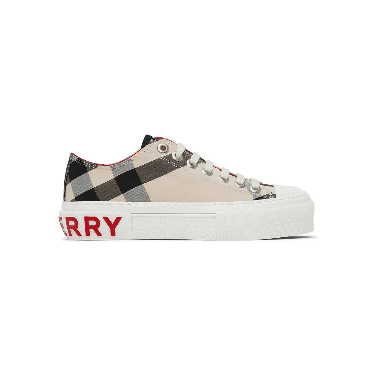 Burberry Beige Cotton Check Sneakers (8052565)