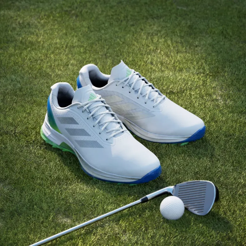 adidas Adizero ZG Spikeless Golf Cloud White Silver Metallic Lime Burst (JQ7725)