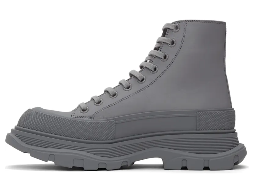 Alexander McQueen Grey Tread Slick High Sneakers (627206WIB81) (3)