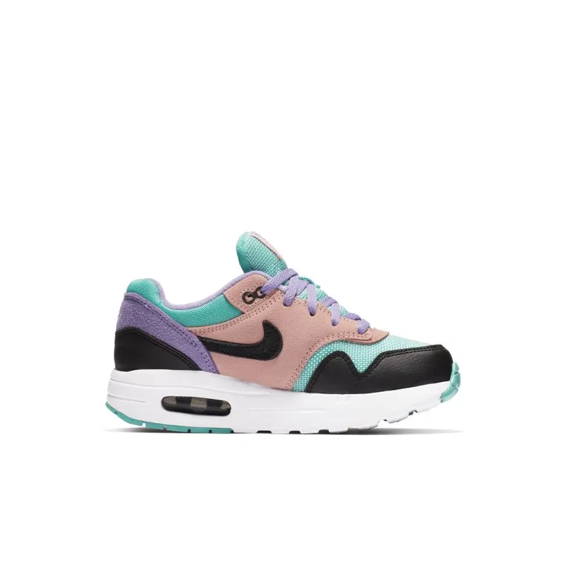 Nike Air Max 1 Have a Day (PS) Black/White-Space Purple-Bleached Coral-Hyper Jade (BQ7213-001)