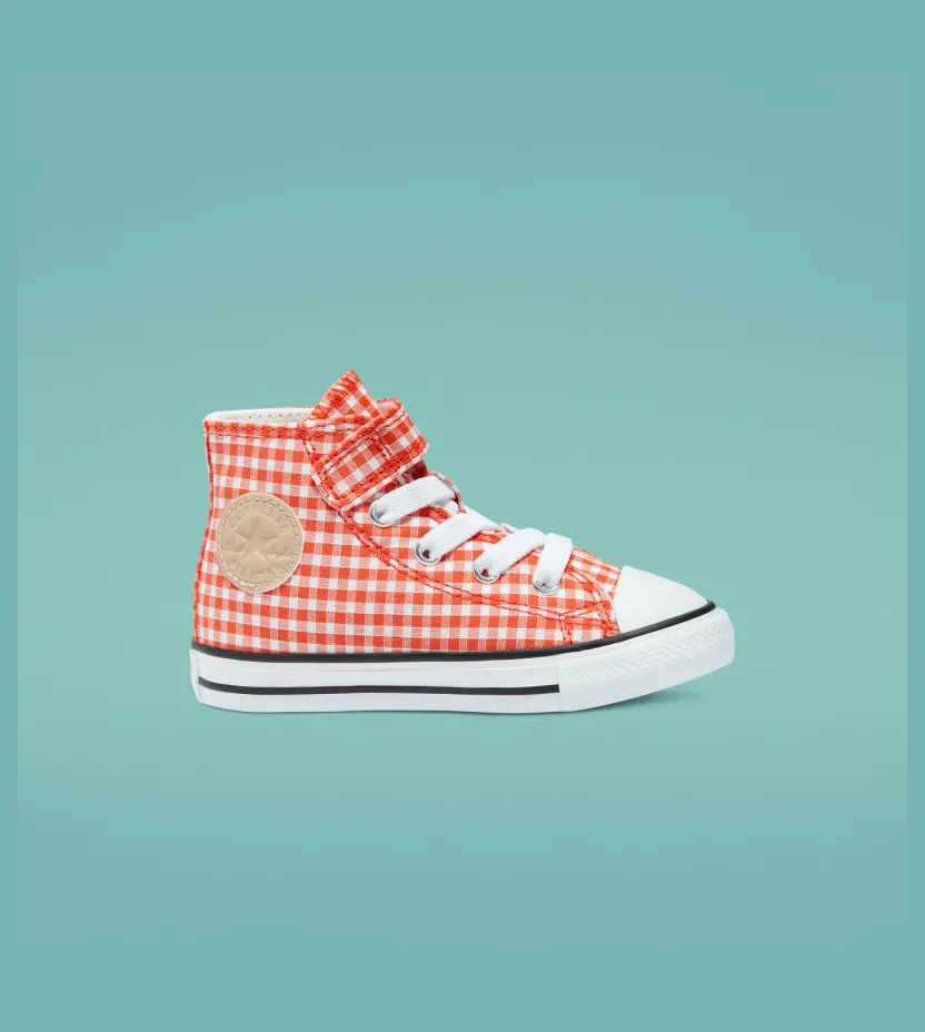 Converse Gingham Easy-On Chuck Taylor All Star High Top Bright Poppy/white/black (770695C)