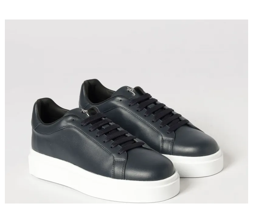 Cesare Paciotti Leather Sneakers Navy (MU69400VT004)