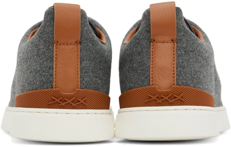 ZEGNA Gray & Brown Triple Stitch SGI (LHUTE-S5005Z)