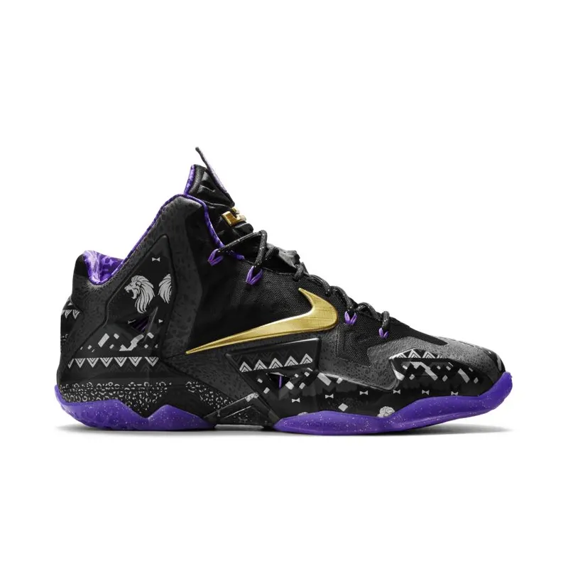 Nike LeBron 11 Black History Month Anthracite/Metallic Gold-Purple Venom (646702-001)