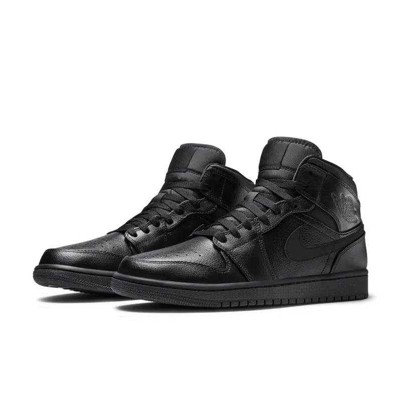 Jordan 1 Retro Mid Black Black/Black/Black (554724-030)