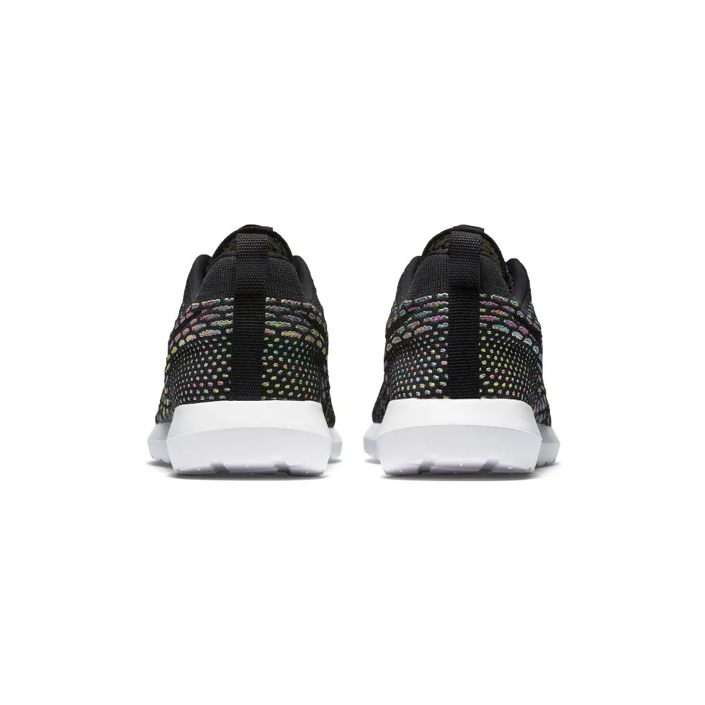 Nike Roshe Run Flyknit Multi-Color Black/Black-Pink Pow-Blue Glow (677243-013)