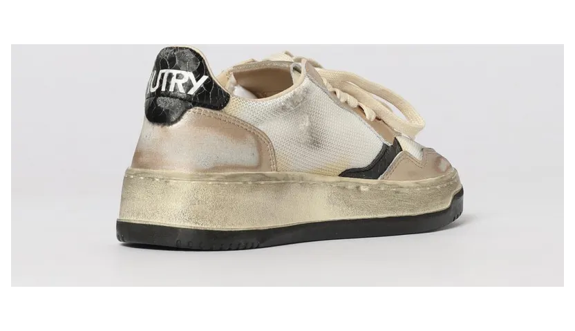 Autry Medalist Low Super Vintage Sneakers in Used Leather and Mesh White (AVLWMS09) (2)