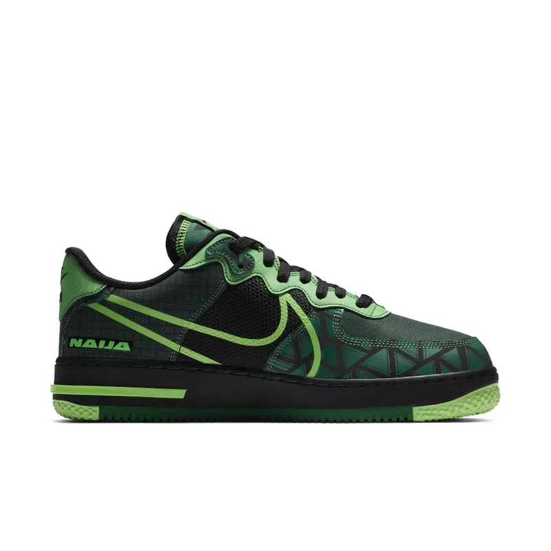 Nike Air Force 1 React Naija Black/Pine Green-Green Strike (CW3918-001)