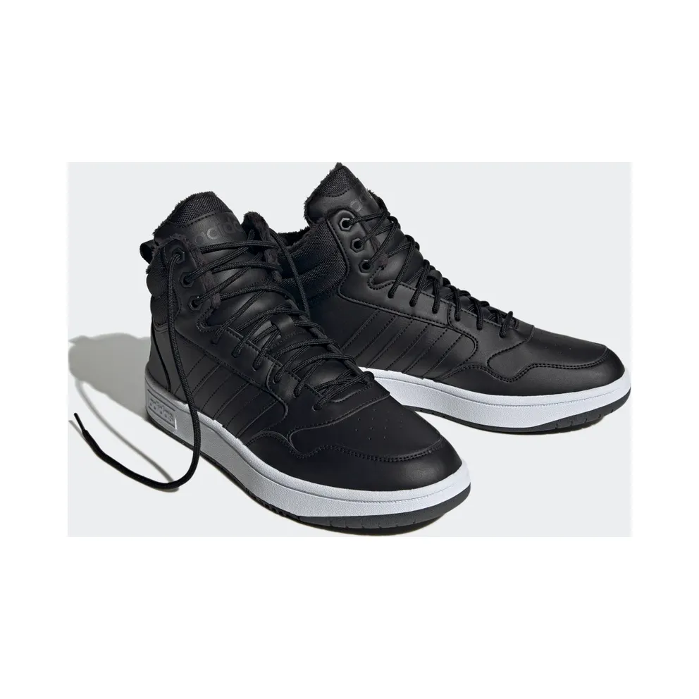 adidas Hoops 3.0 Mid Lifestyle Basketball Classic Winter Shoes Core Black / Core Black / Cloud White (GZ6679)