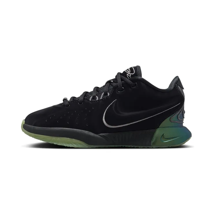 Nike LeBron 21 GS Tahitian “Black / Iron Grey / Oil Green / Metallic Pewter” (FB7699-001)