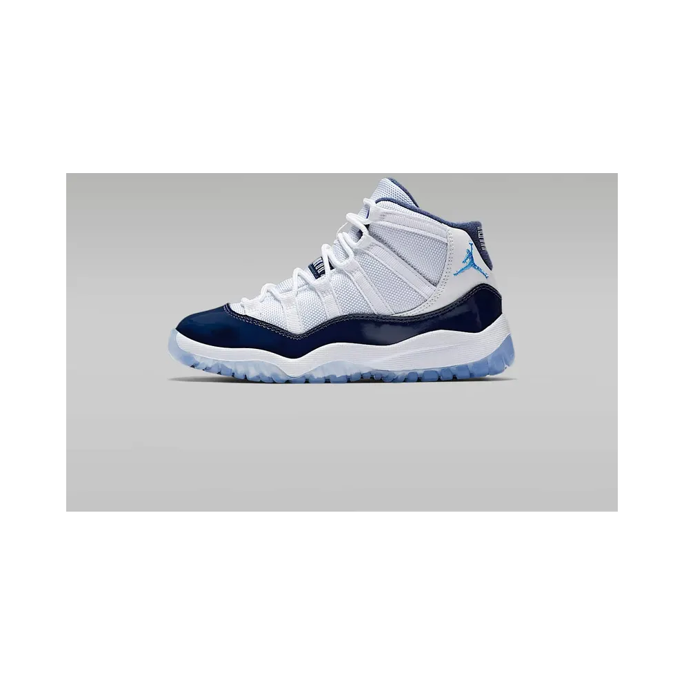 Jordan 11 Retro UNC Win Like 82 (Preschool) White/University Blue-Midnight Navy (378039-123)