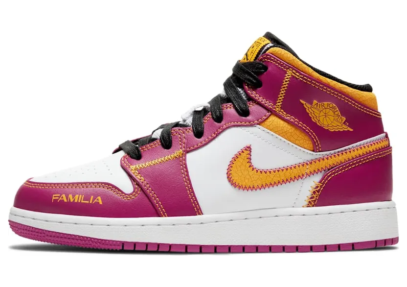 Air Jordan 1 GS Dia de Muertos White/Fuchsia/Orange/Black (DC0500-100)