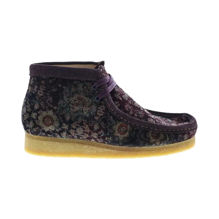 Clarks Originals Wallabee Boot Burgundy Velvet Carpet Pattern (26163920)