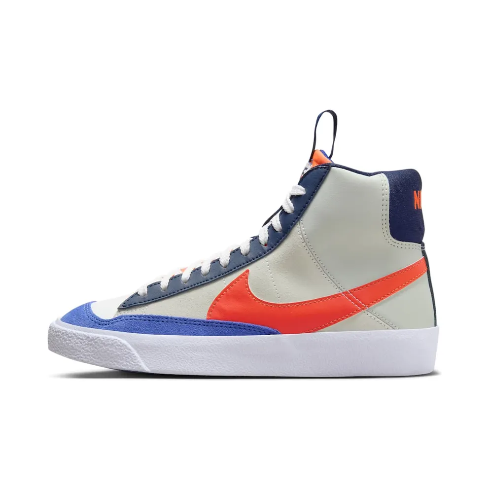 Nike Blazer Mid ’77 SE White Light Silver Midnight Navy Team Orange (FQ7413-100)