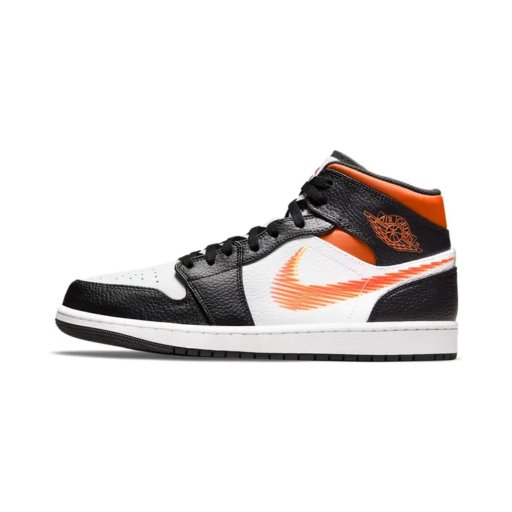 Air Jordan 1 Mid Zig-Zag ‘Team Orange’ (2021) “White / Team Orange / Black / Total Orange” (DN4929-100)