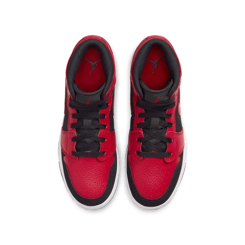 Air Jordan Nike AJ I 1 Mid ‘Bred’ (GS) (2019) (554725-054)