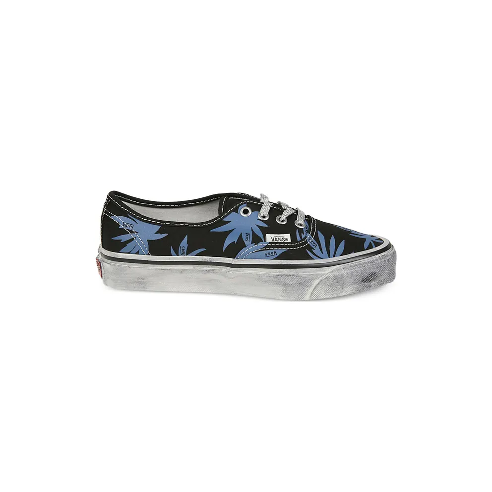 Vans Authentic 44 Leaf-print “Black/Blue” (VN000DB8 CJI1)