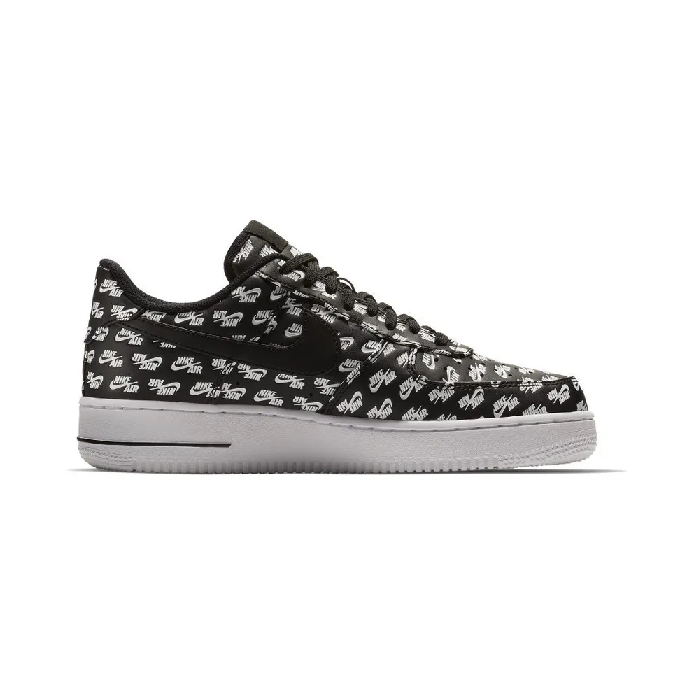 Nike Air Force 1 Low All Over Logo Black Black/Black-White (AH8462-001)