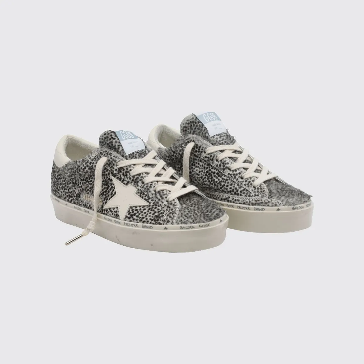 Golden goose Hi Star Animal Print Pony Hair Trainers with Platform Sole Black (GWF00118F00849690138)