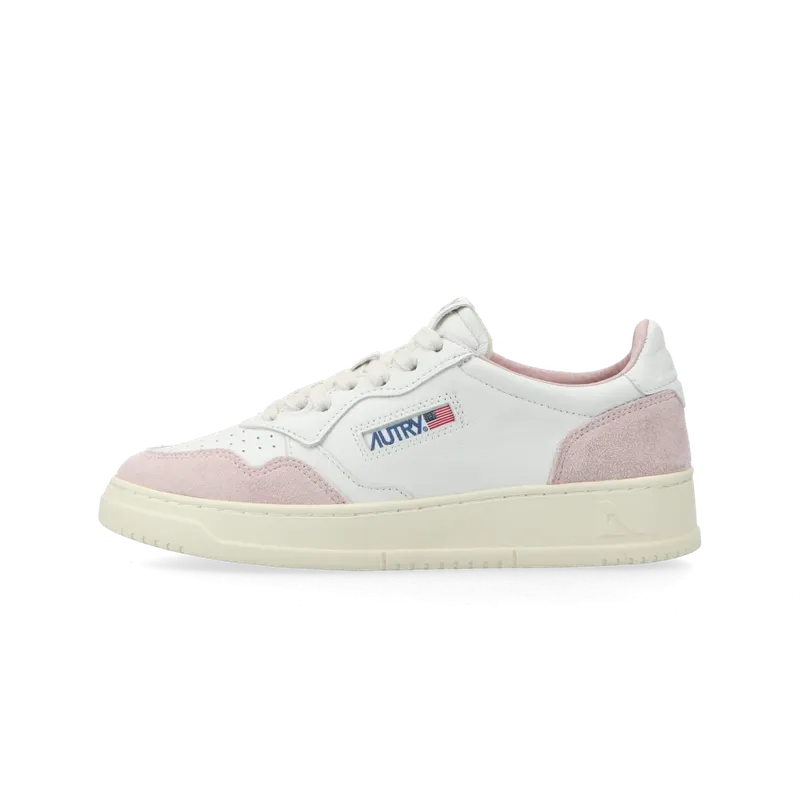 Autry Medalist Low W (goat / suede white / powder) – AULWGS36